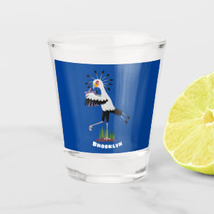 Copo De Shot Escrivado, secretário de pássaros escrevendo carto