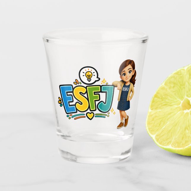 Copo De Shot ESFJ — A Construtora de Conexões (Frente)