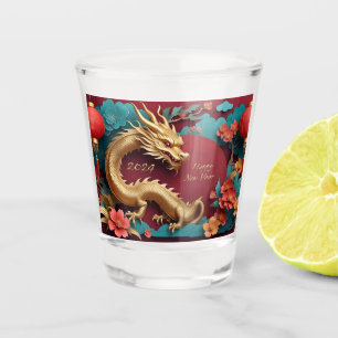 Copo De Shot Espetáculo de Dragão ouro Chinês Ano Novo