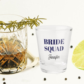 Copo De Shot Esquadra de Noiva Azul Marinho Personalizada