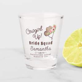 Copo De Shot Esquadrão da Noiva Rústico Rosa Cowgirl Up Despedi