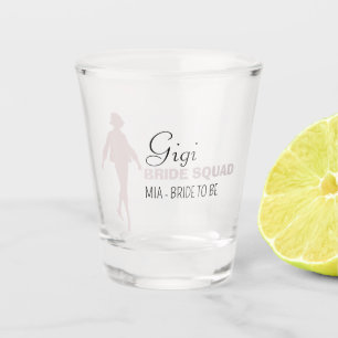 Copo De Shot Esquadrão de Noivas Balneira Rosa Quente Bridesm