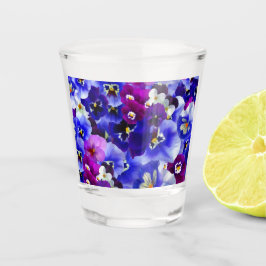 Copo De Shot Esquema de Flor Azul