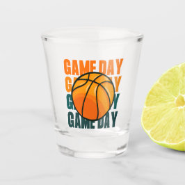 Copo De Shot Este É O Dia Do Jogo Da Vintagem De Basquete Da Es