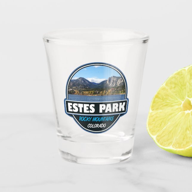 Copo De Shot Estes Park Colorado Viagem Art Emblem (Frente)
