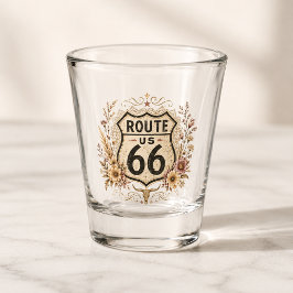 Copo De Shot Estilo de Acessórios de Bar da Rota 66 Floral Rosa