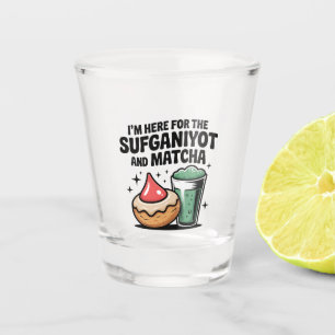 Copo De Shot Estou aqui por Sufganiyot e Matcha Hanukkah judeu