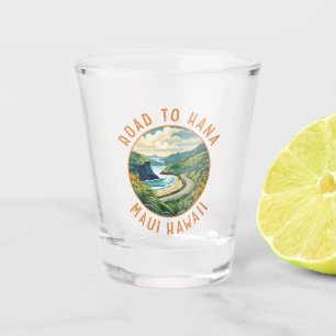 Copo De Shot Estrada para Hana Maui Hawaii - Círculo Retrotraíd