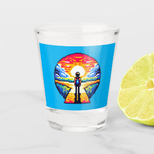 Copo De Shot Estradas Cruzadas da Vida Pixelada