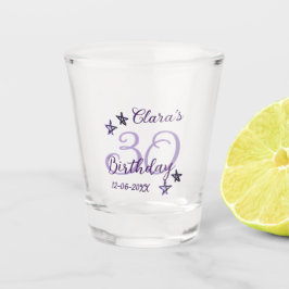 Copo De Shot Estrelas brilhantes roxas retro moderno aniversári