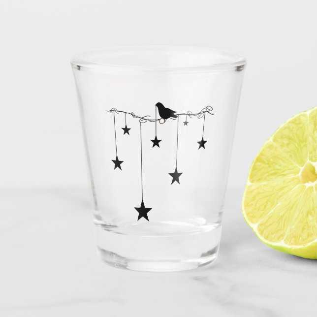 Copo De Shot Estrelas De Travagem E Vidro-Tiro De Corvo (Frente)