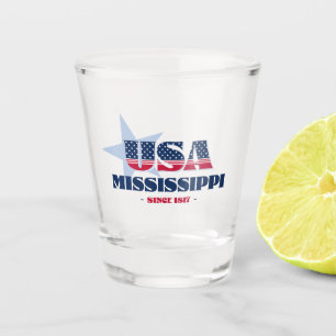 Copo De Shot Estrelas, Stripes e Mississippi 1817 Shot glass