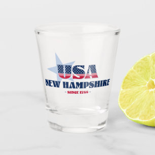 Copo De Shot Estrelas, Stripes e New Hampshire Shot glass