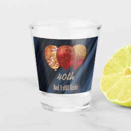 Copo De Shot Eu ainda faço balões vermelhos Dourados com brilho