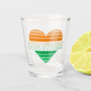 Copo De Shot Eu Amo a Costa do Marfim, coração da Costa do Marf