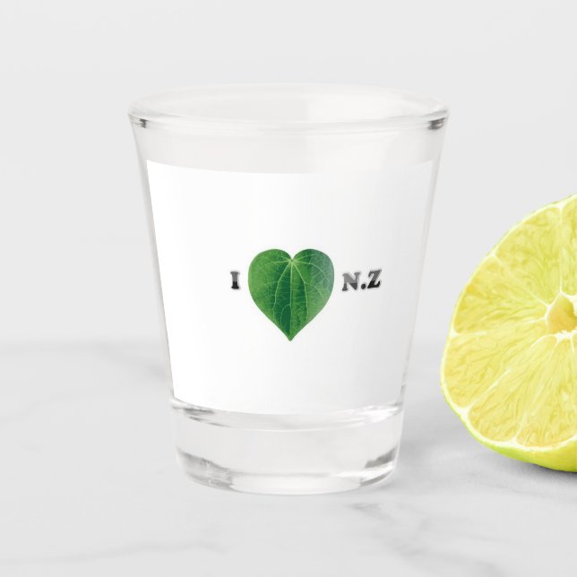 Copo De Shot Eu amo a Nova Zelândia - Kawakawa Shotglass (Frente)