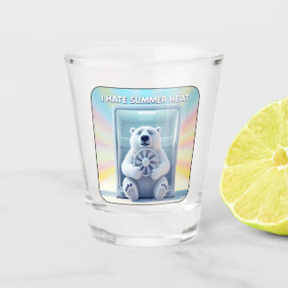 Copo De Shot Eu Odeio o Calor do Verão - Urso Polar Fofo na Gel