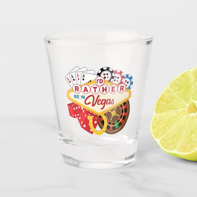Copo De Shot Eu Preferencialmente estar em Vegas Casino Gambler (Frente)