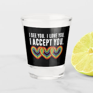 Copo De Shot Eu Vejo Você Eu Amo Você Eu Aceito Você Arco-íris