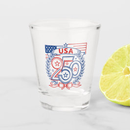 Copo De Shot EUA 250 Design de Emblema de Aniversário Patriótic