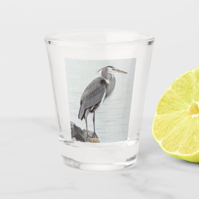 Copo De Shot Excelente Blue Heron (Frente)