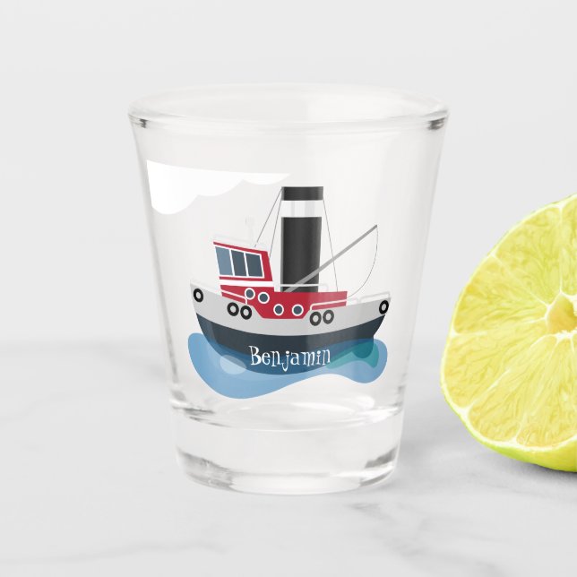 Copo De Shot Exemplo de desenho animado de embarcações de arras (Frente)