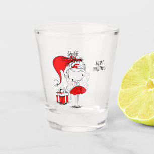 Copo De Shot Fada de Natal bonita com presentes