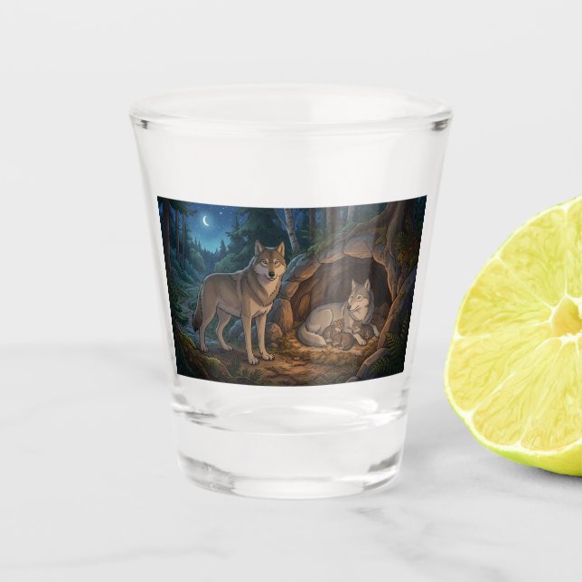 Copo De Shot Família de Lobos   (Frente)