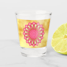 Fantasia de Mandala em Ouro Rosa sobre Fundo Doura