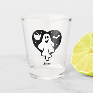 Copo De Shot Fantasma Bonita Do Halloween Com Coração E Bat