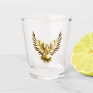 Copo De Shot Faux Gold Foil Peace Dove em Preto