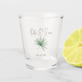 Copo De Shot Favor de casamento personalizado com folhagem trop