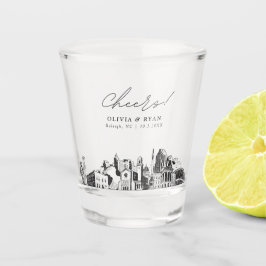 Copo De Shot Favor de casamento personalizado em Raleigh - Chee