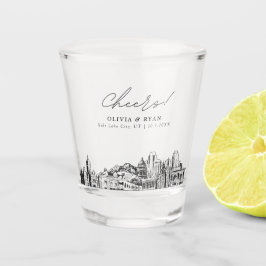 Copo De Shot Favor de casamento personalizado em Salt Lake City
