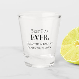 Copo De Shot Favor de casamento Personalizado Preto Melhor Dia