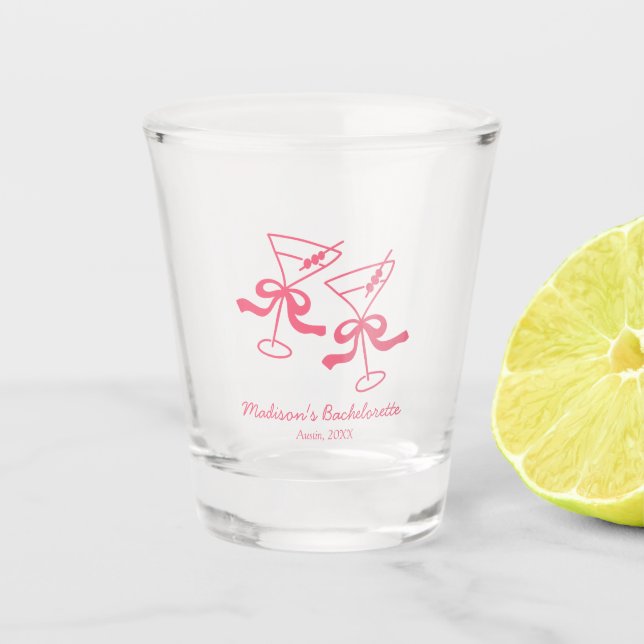 Copo De Shot Favor de Festa de solteira da Coquette Martini ros (Frente)