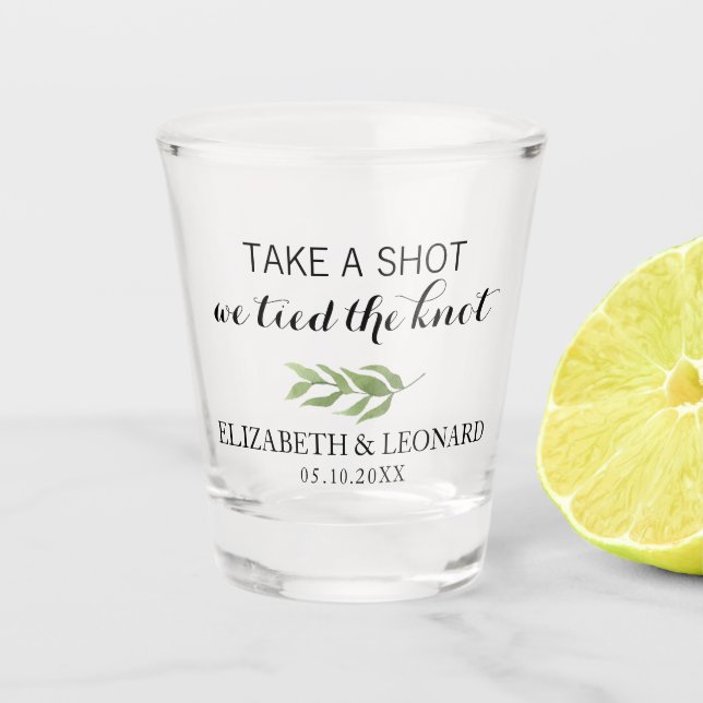 Copo De Shot Favor do Casamento atiramos no nó (Frente)