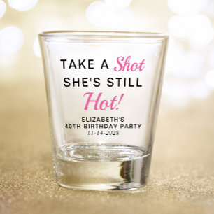 Copo De Shot Favor do Partido aniversário de 40 anos Rosa Engra