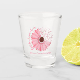 Copo De Shot Fé, Esperança, Amor - Consciência do Cancer da