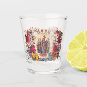 Copo De Shot Fé, esperança e caridade virtudes teológicas