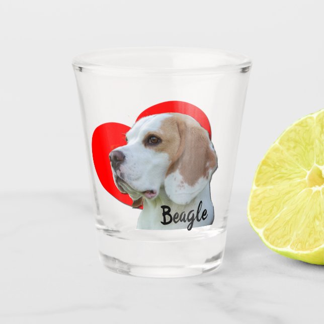 Copo De Shot Feijão-de-vidro-laranja-branco coração-de-bebê (Frente)