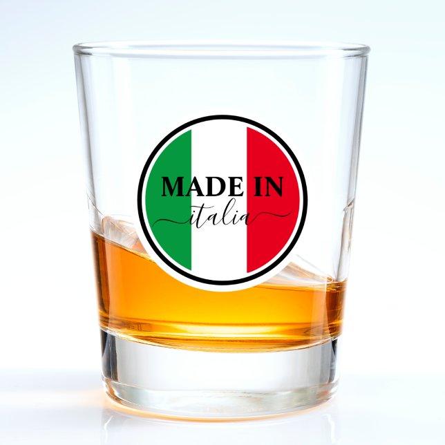 Copo De Shot Feito Em Itália Flag Red White Italia (made in Italia; Italy Italian flag shot glass)