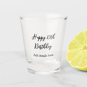Copo De Shot Feliz aniversário de 15 anos nome detalhes da quin