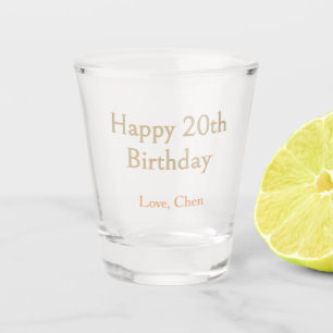 Copo De Shot feliz aniversário de 20 anos verde laranja pastel