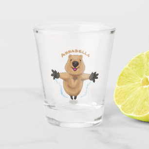 Copo De Shot Feliz design de desenho de quokka
