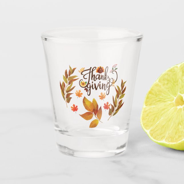 Copo De Shot Feliz Dia de Ação de Graças - Turquia (Frente)