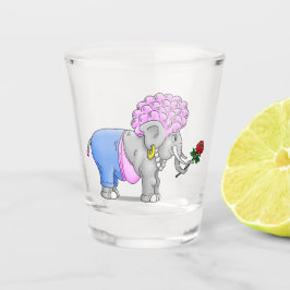 Copo De Shot Feliz Dia dos Namorados dos Elefantes