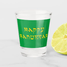 Copo De Shot Feliz Hanukkah Saudação Dourada