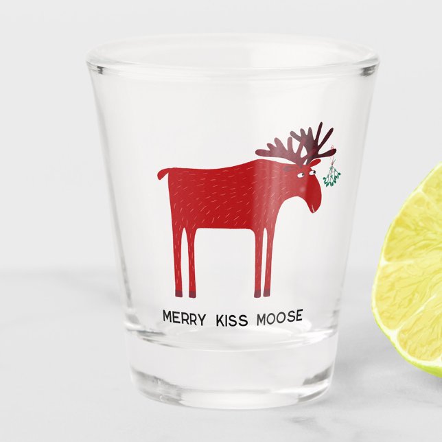 Copo De Shot Feliz Kiss Moose Natal (Criador carregado)