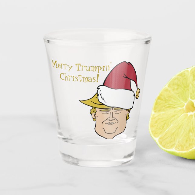 Copo De Shot Feliz Maga Trump Vidro de Natal (Frente)